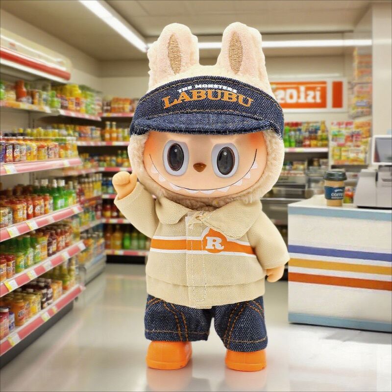一二三代拉布布玩偶labubu娃衣便利店衣服套装毛绒公仔换装着替装|undefined