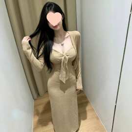 【两件套➕胸垫】辣妹性感显瘦吊带长袖开衫两件套2026秋季新款套