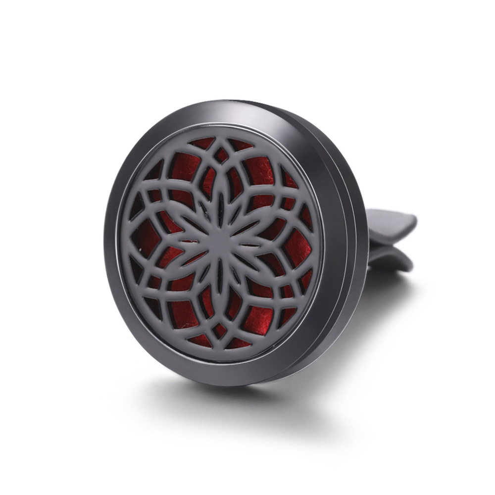 pistola de acero inoxidable negro hueco coche ventilación abrazadera de automóvil perfume árbol de vida automóvil perfume caja de difusión de perfume