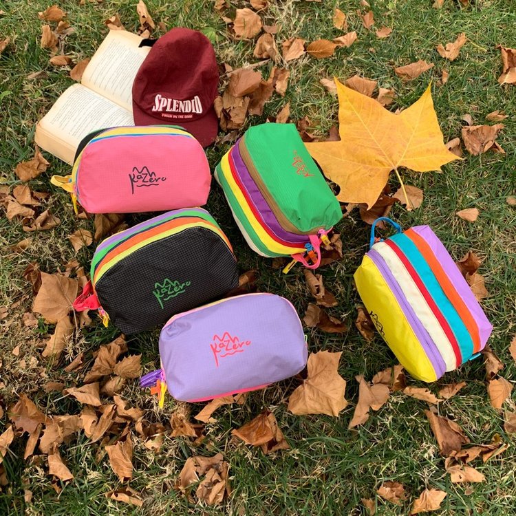 Dopamine Contrasting Color Cosmetic Bag Three-Layer Partition New Portable Skin Care Product Toiletries Storage Korean Clutch Bag