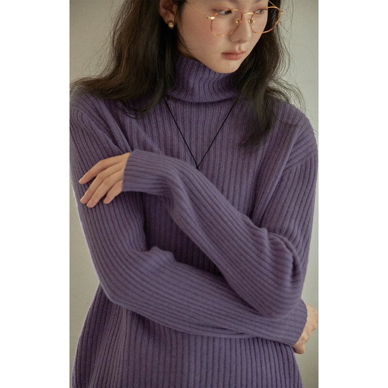 Just Need a Wool Sweater: 100% Wool High-Neck Ribbed Base Sweater for Women, Autumn and Winter, New 25-Style Knit Top for Layering Just Need a Wool Sweater: 100% Wool High-Neck Ribbed Base Sweater for Women, Autumn and Winter, New 25-Style Knit Top for Layering
