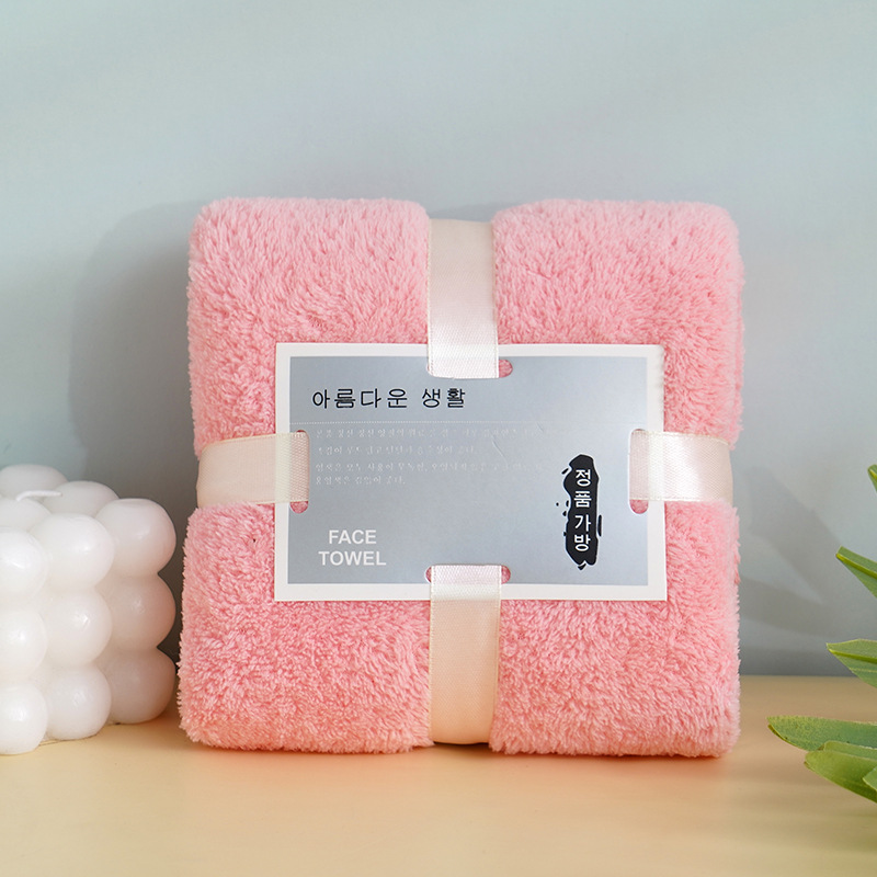 Coral Fleece Face Towels Absorbent Square Gift For Wedding_voghion.com