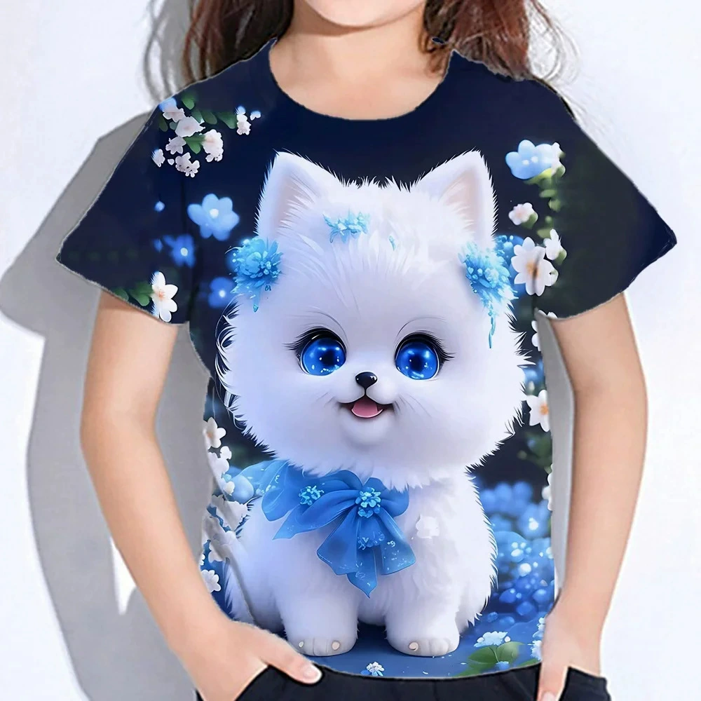 2024 новый стиль внешняя торговля кросс-бордер детская одежда милый Kawaii садовый кот принт девочки без рукавов топы