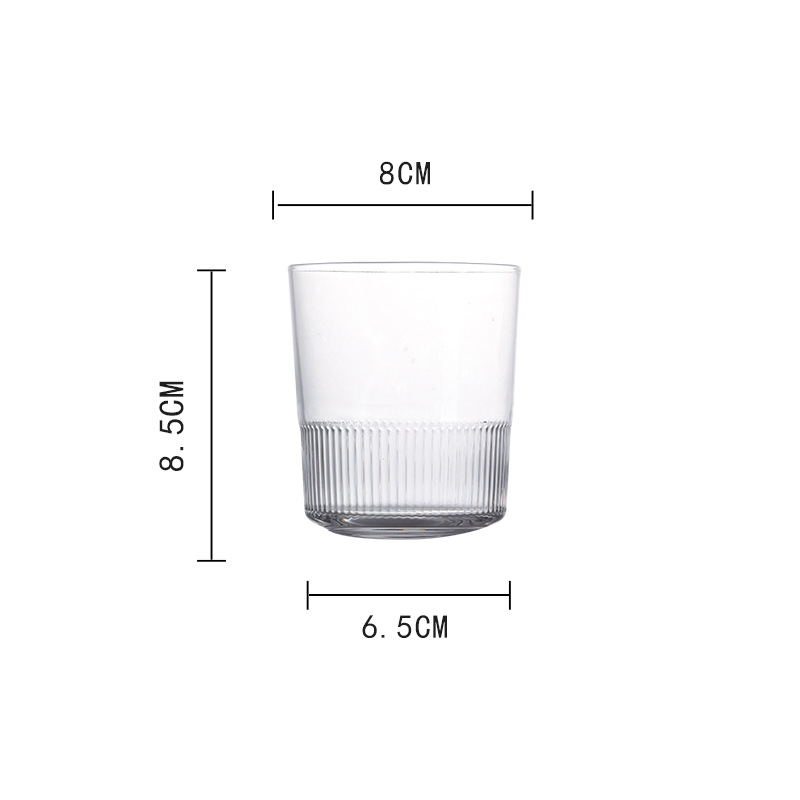 Creativa semi-vertical patrón de vidrio taza de agua del hogar de gran capacidad taza de jugo taza de té de La Raya Taza de Agua conjunto traje