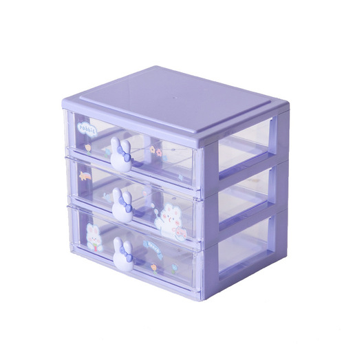 Cute Stationery Organizer Box, Drawer-Type Desk Planner & Gukka Storage for Small Desktop Items, Transparent Mini Shelf