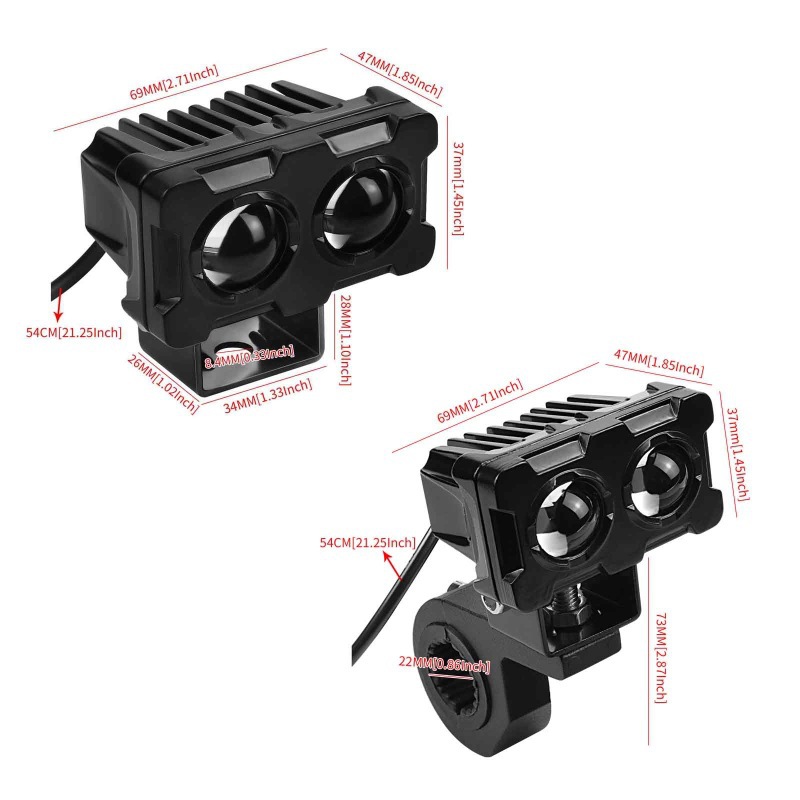Focos para Motocicletas al por Mayor, Faros LED para Vehículos Eléctricos, Focos LED Externos de Doble Color con Luz Alta y Baja Integrada