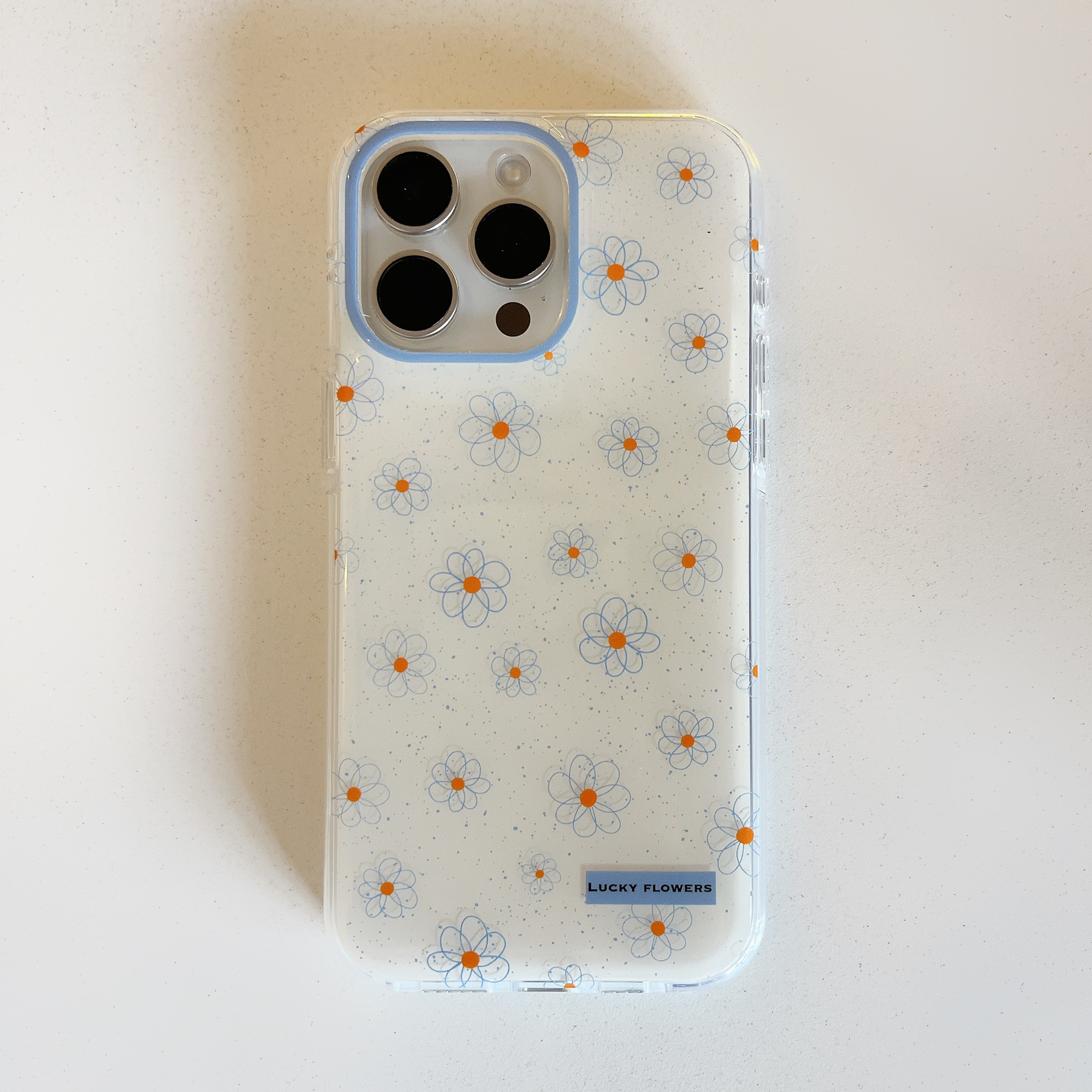 Las flores coreanas de línea azul son adecuadas para Apple 16proMax funda para teléfono móvil 15Pro nicho 14/13 femenino 16P