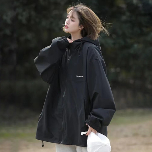 Women's New Mountain Series Down Jacket with Hood, Loose Casual Spring and Autumn Outdoor Performance Style Trend Brand Jacket Top