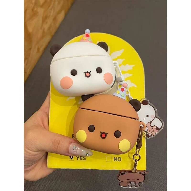 Cute Bubu AirPods Pro2 Apple Bluetooth Earphone Case 3/4 Generation Cartoon Bear Protective Cover Suitable for Women Cute Bubu AirPods Pro2 Apple Bluetooth Earphone Case 3/4 Generation Cartoon Bear Protective Cover Suitable for Women