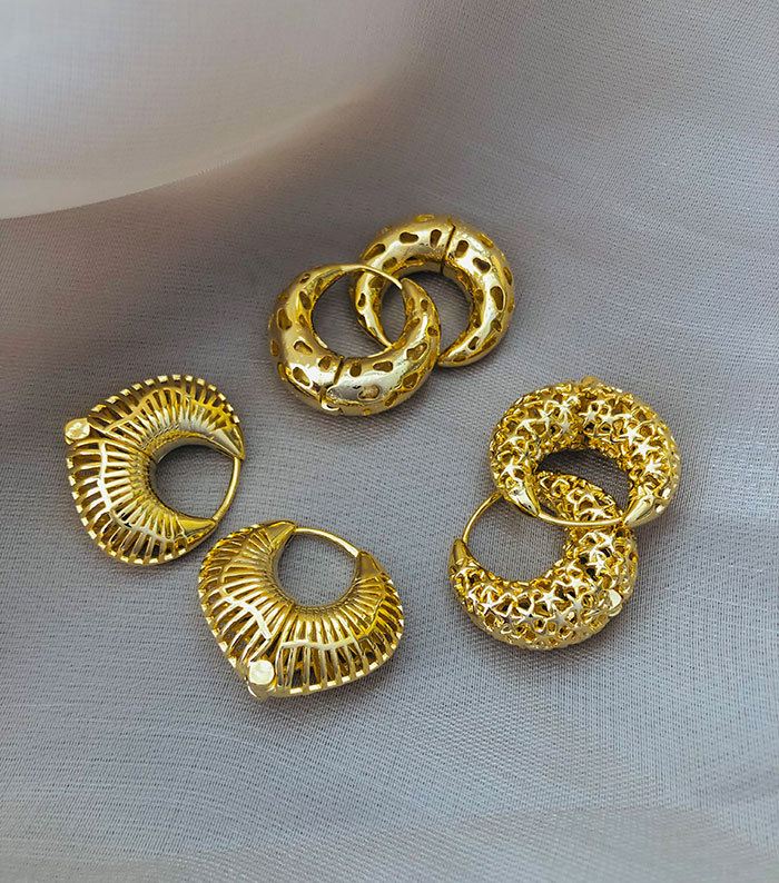9g Weight Copper Ear Needle Material 18K Gold Plated Plating Material 1 Pair Streetwear Star Copper 18K Gold Plated Earrings