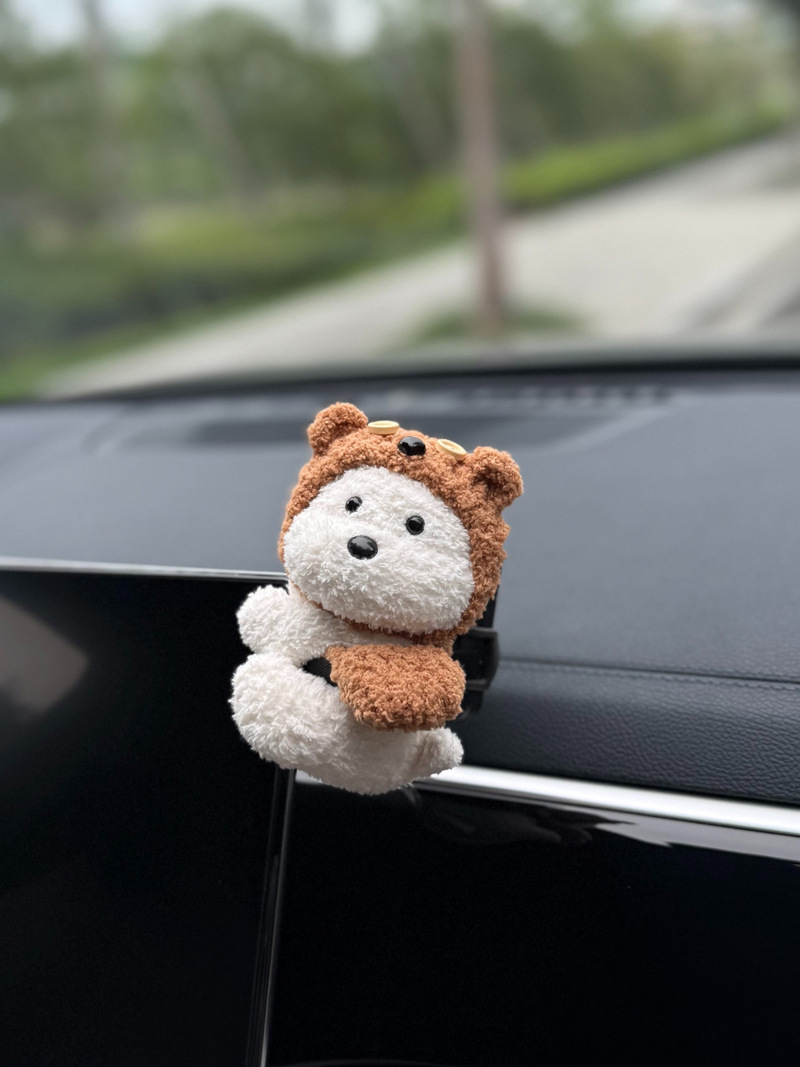 Cute West Highland etc. stand doll, detachable, no-stick magic accessory, car dashboard decoration, puppy ornament