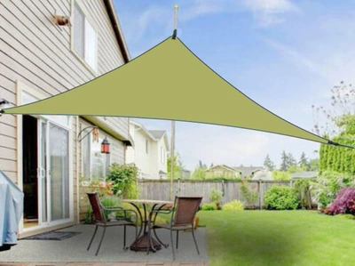 Outdoor Balcony Roof Rainproof Sunscreen Triangle Household Courtyard Canvas Insulation Awning Tent Explosions (Avtomobil yan çətirləri) - military-green-333m