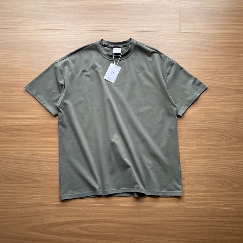 GYMSHARK マッスルシャー フィットネス トレーニング 通気性 半袖 Tシャツ 夏 メンズ ヘビースポーツ ルーズ トップ|undefined