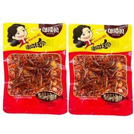 现货邬辣妈酒鬼鱼小鱼仔毛毛鱼干山椒味45g/包零食休闲零麻辣小吃