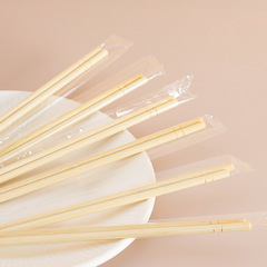 Wholesale disposable chopsticks with independent packaging, suitable for banquets and restaurants, festive red bamboo chopsticks for home use, round chopsticks