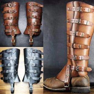 Middle Ages Grofs boots, shoes, leather leg helmet, Weijing Warrior Cavaliers clothing with role -playing hiking