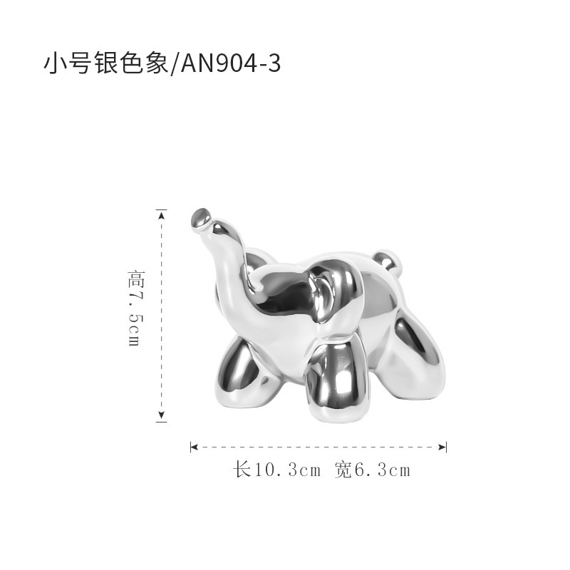 Nórdico personalizado de cerámica de plata globo de lujo perro conejo pequeño animal decoración creativa hogar sala de estar decoración suave