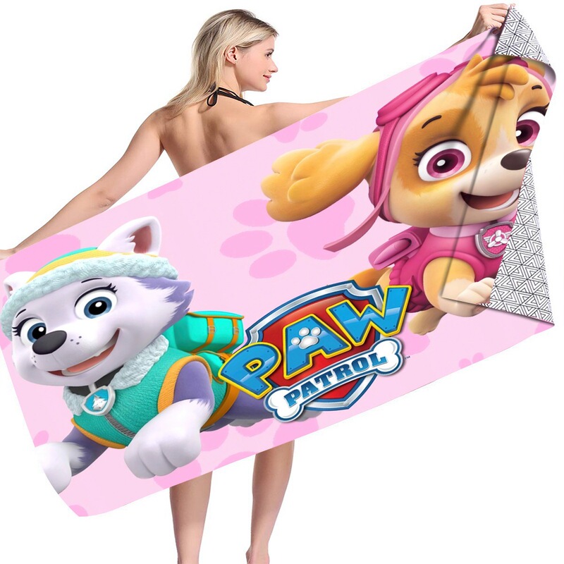 Children's Beach Towel Dog Patrol Bath Towel Microfiber Soft Absorbent Quick-drying Anti-sand Cross-border Foreign Trade Children's Beach Towel Dog Patrol Bath Towel Microfiber Soft Absorbent Quick-drying Anti-sand Cross-border Foreign Trade