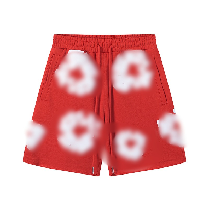 Nueva moda americana doble línea esencial pantalones cortos reflectantes temporada de los hombres quinto pantalones de la calle suelta hombres y mujeres mismo estilo