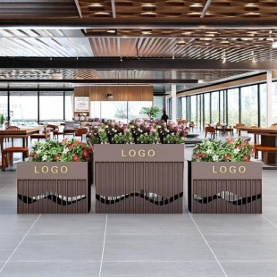 New Product Source Outdoor Iron Stainless Steel Flower Box Can Be Customized Combination Courtyard Park Hotel Square Fence Partition Seat