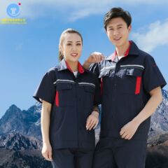 作業服スーツ卸売メンズ夏薄型耐摩耗性半袖トップス自動車修理服ワークショップ半袖工場服労働保護服