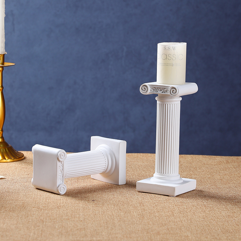 European style Roman column ornaments desktop decorations resin crafts display stand base photo props creative candlestick
