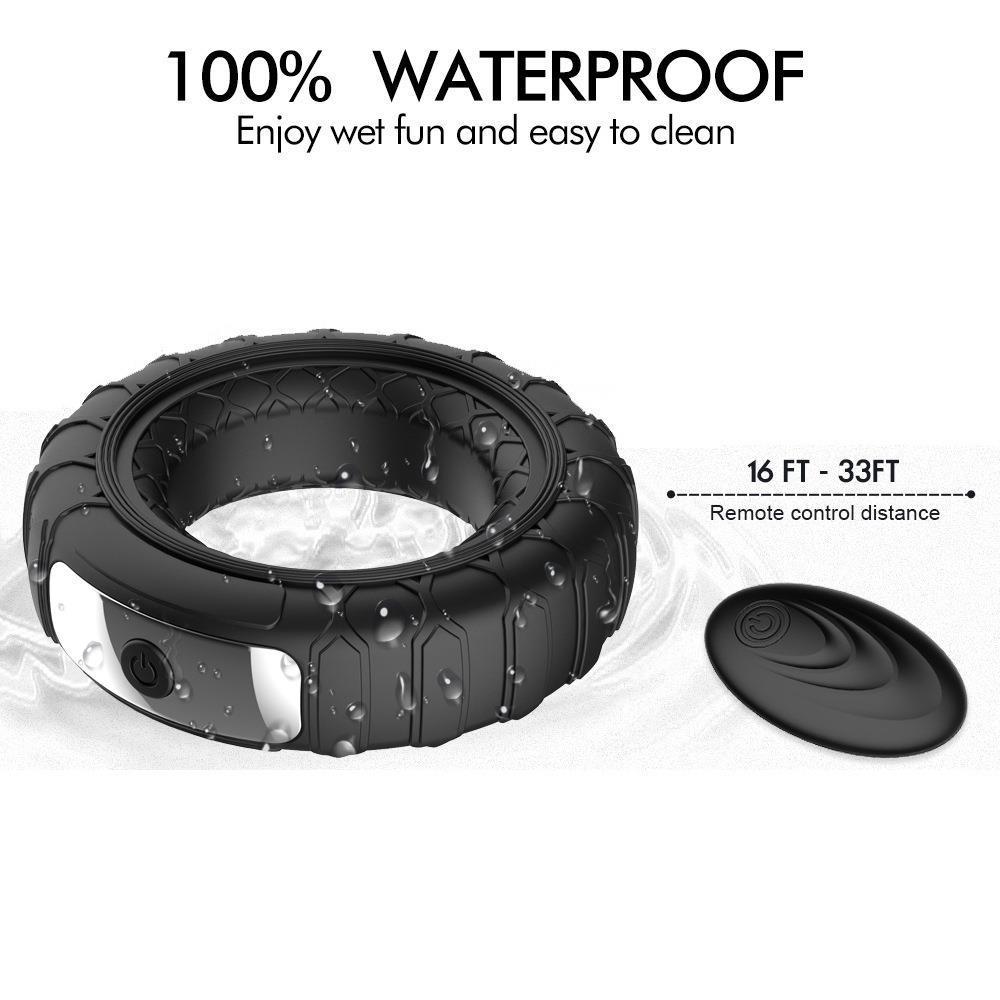 Remote-Controlled Vibrating Locking Ring Silicone Rechargeable Delay Ring for Men — detail image 6