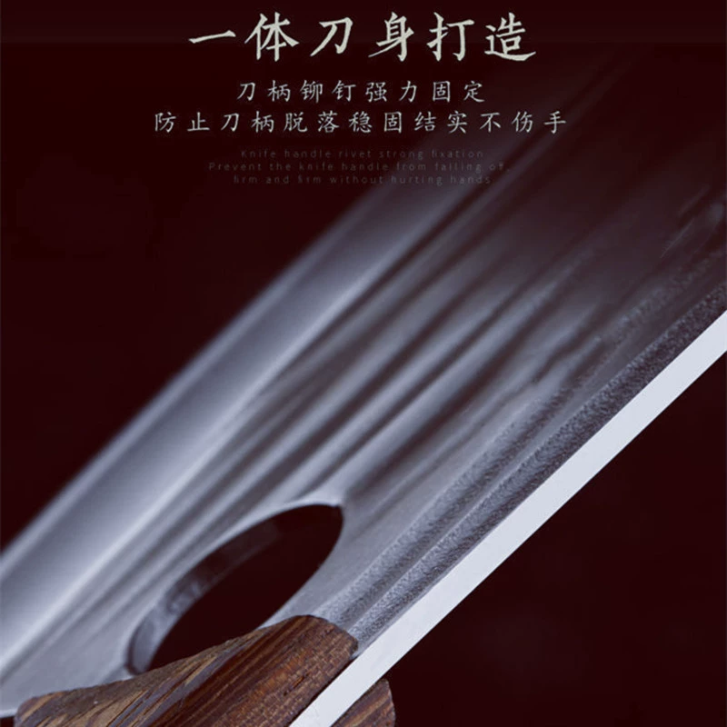 Dolphin knife Longquan kitchen knife house cutting knife slice knife forging knife chef special knife carbon steel rivers and lake floor stall knife
