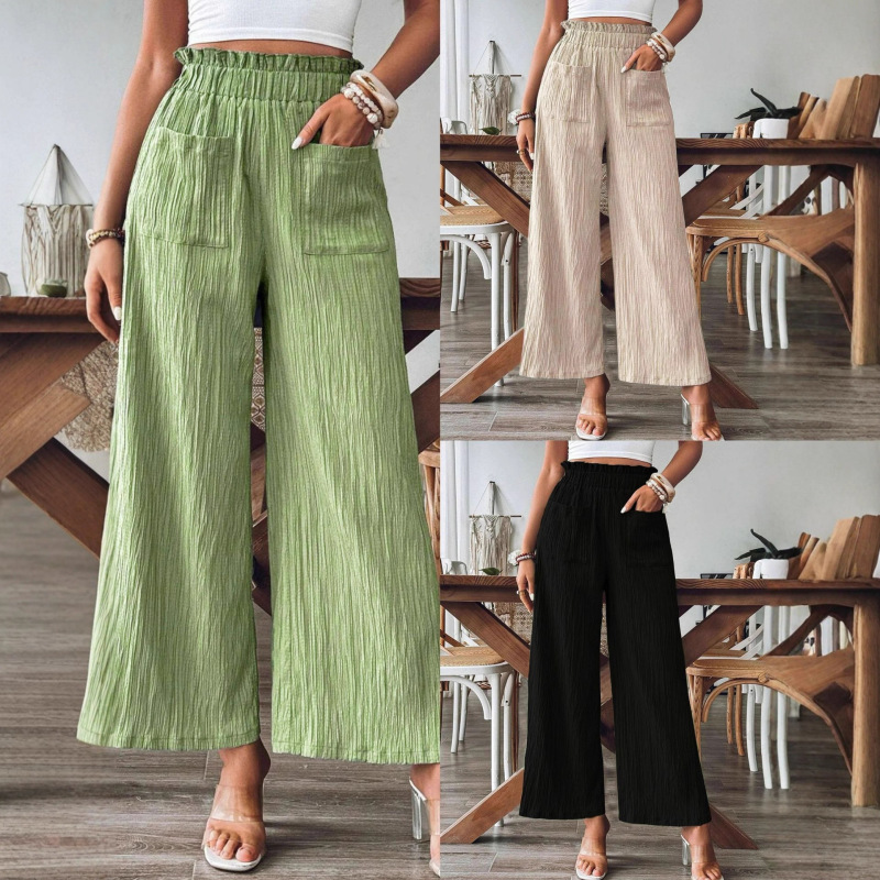 2026 European and American Cross-Border Foreign Trade Women's Fashion Hot-Selling Items Independent Site Shein Amazon Temu Solid Color Casual Straight Pants 2026 European and American Cross-Border Foreign Trade Women's Fashion Hot-Selling Items Independent Site Shein Amazon Temu Solid Color Casual Straight Pants