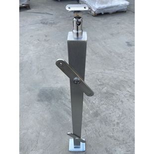 Column Square Tube Outdoor Railing Glass Slot Balcony Guardrail Household Column Stair Handrail Inner 304 Stainless Steel