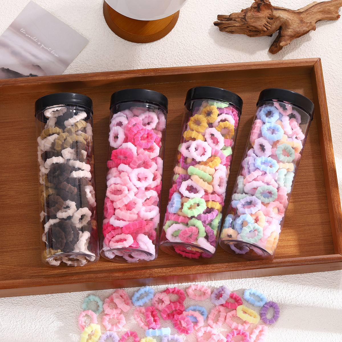 Anillo de cabello para niños color caramelo cabello para niñas 2025 nuevo cabello de cabello de alta sensación de banda de goma para el cabello