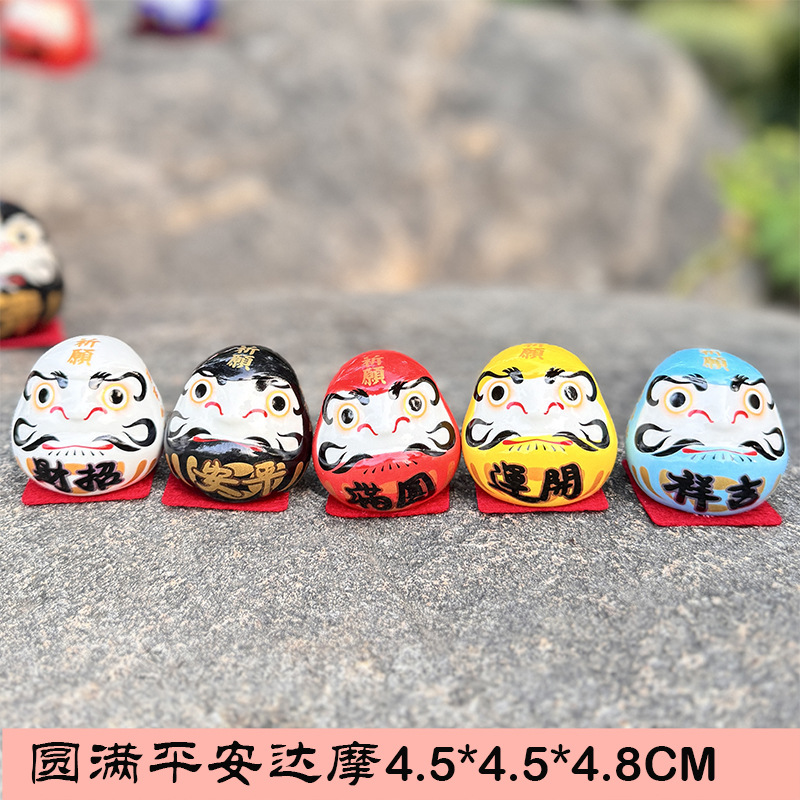 Estilo japonés Damo decoración de cerámica Japonesa Damo huevo suerte Damo pequeño tamaño mini gato afortunado decoración del coche