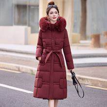 中长款韩版女士大毛领羽绒棉衣长款修身大码棉服时尚宽松冬季外套