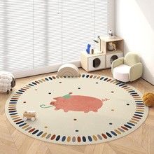 儿童PVC爬行垫游戏玩具阅读区圆形地毯卧室床边学习桌地板保护垫