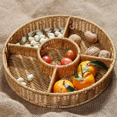 Fruit Basket for Living Room, Home Use, Coffee Table, Tea Snack, Candy Box, Nuts and Snacks Plate, Divided
