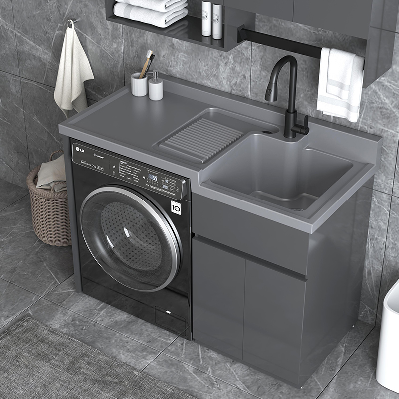 Lavadora, lavabo de panal, lavabo de balcón, lavabo integrado, lavabo de tambor combinado, mesa de lavandería image 4