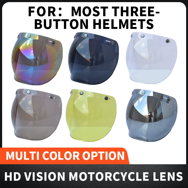 В наличии мотоциклетный шлем Ретро шлем Harley шлем пузырьковая линза три кнопки с кронштейном вверх и вниз откидное пузырьковое зеркало