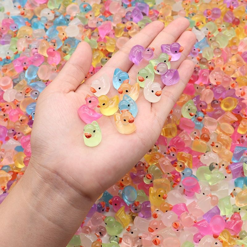 Cross-Border Resin Luminous Duck DIY Jewelry Hair Accessories Mini Car Creative Micro Landscape Ornaments Toys