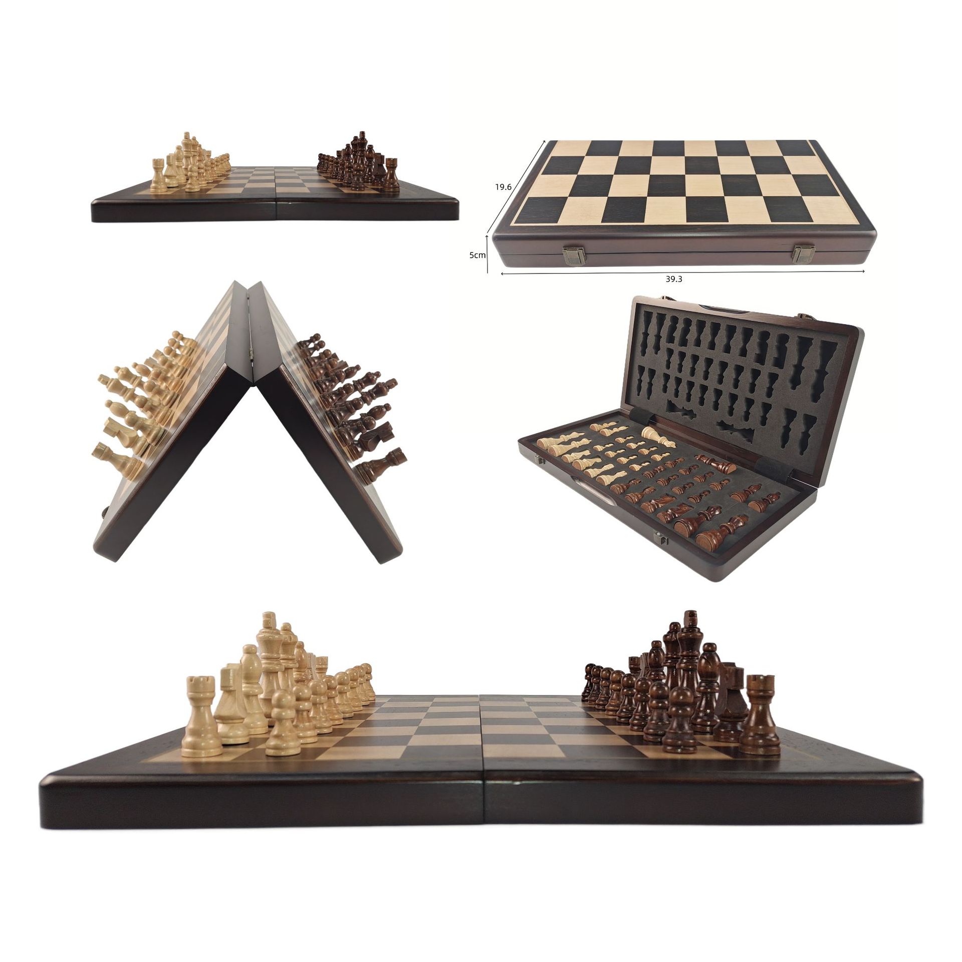 Ajedrez de madera al por mayor 15 pulgadas plegables juegos de mesa magnéticos estudiantes niños aprendizaje desarrollo intelectual