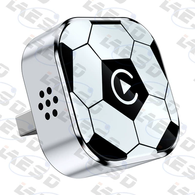 Cross-border original car wired to wireless carplay box 2-in-1 football-style smart car connectivity carplay box (Simsiz CarPlay və Android Auto) - q1a-silver-football-shaped-metal-glass-android-auto-2-in-1-carplay-box-is-only-suitable-for-use-with-overseas-systems