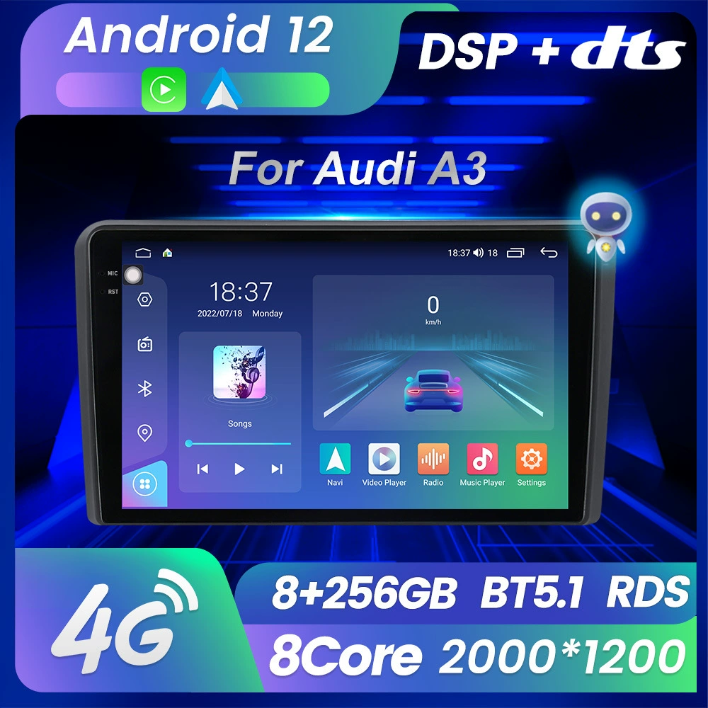 Подходит для Audi A3 06-12, модернизированная Android большая центральная мультимедийная система M6Pro 7862S