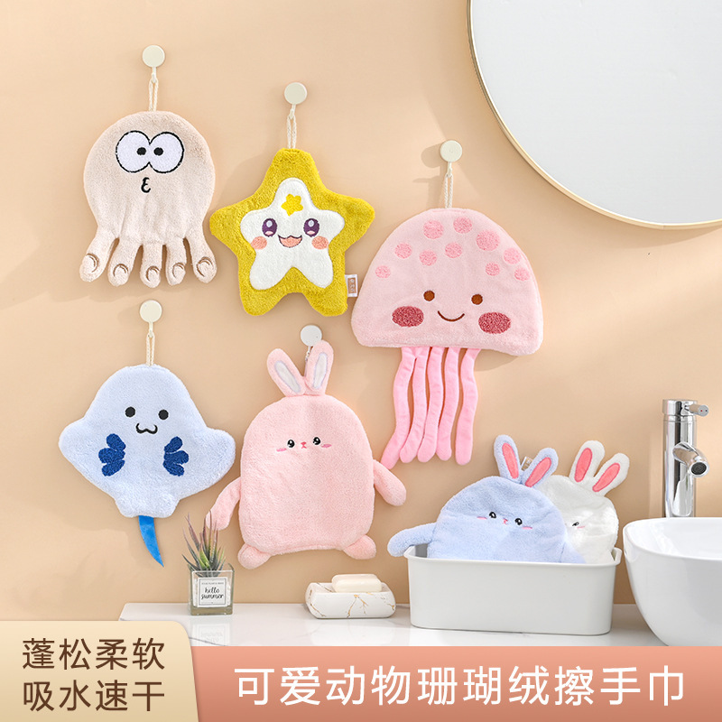 New Hanging Hand Towel Internet Popular Three-Dimensional Funny Small Towel Household Kitchen and Bathroom Hand Wipe Cloth