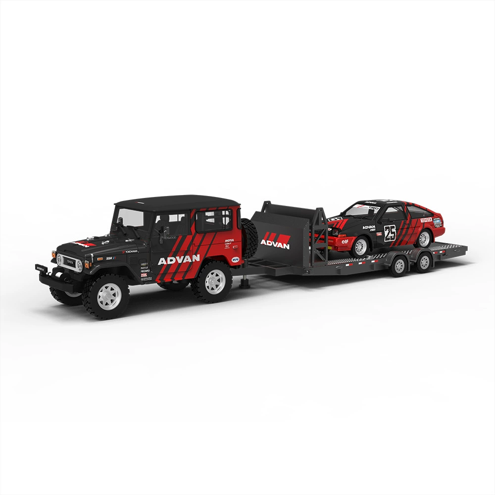 Toyota, прицеп, реалистичный набор, металлическая модель автомобиля, масштаб 1:64