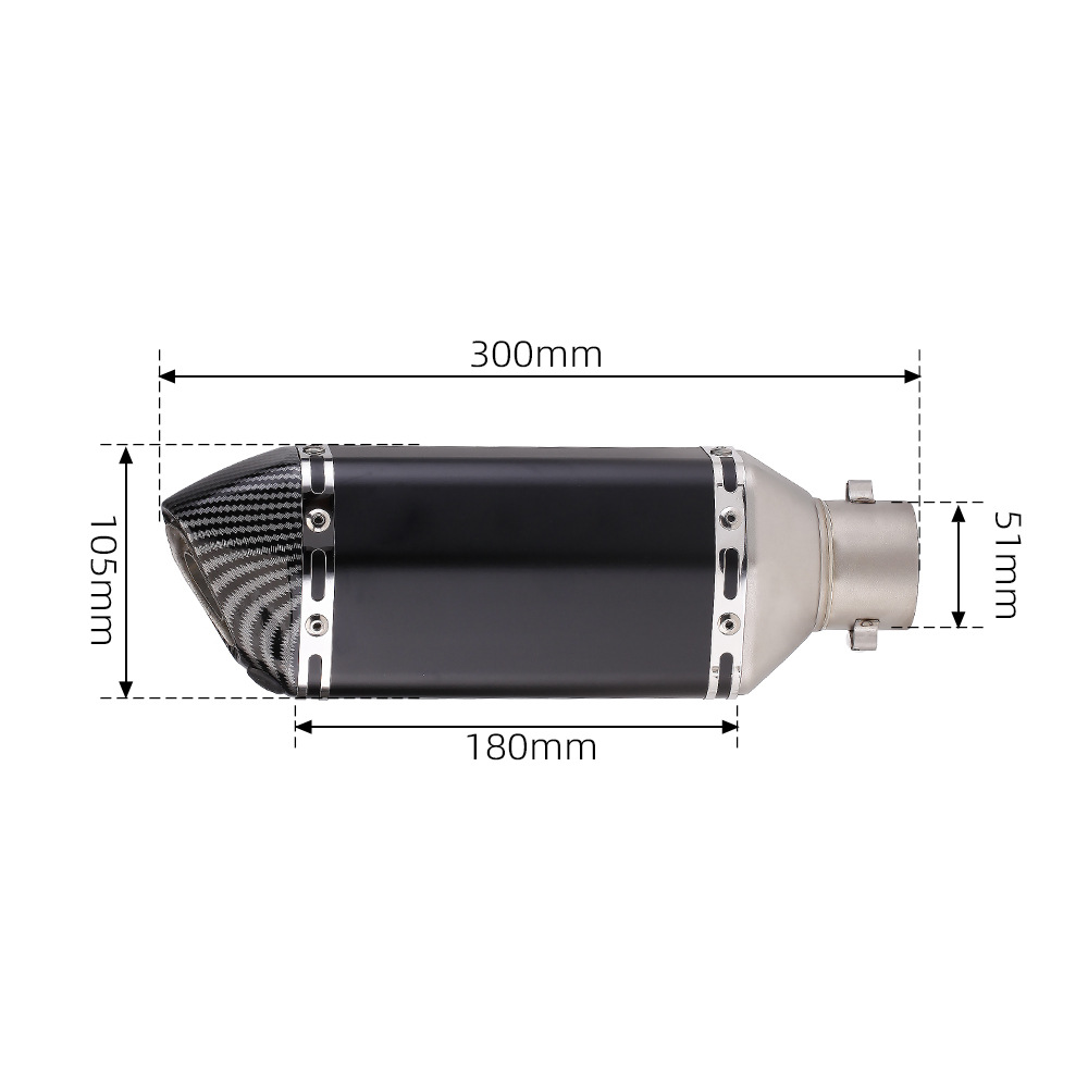 Motorcycle Scooter Ghost Fire Rs100 Qiaoge Jinzhan 6 Gy6 Universal Exhaust Pipe Tail Section Modification Small Hexagon