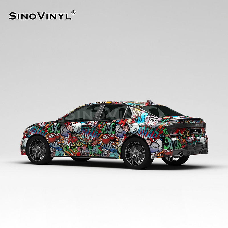 Carlake dibujos animados de graffiti serie coche que cambia de color película Inglés personalizado pintado coche cuerpo pegatinas gato de dibujos animados coche que cambia de color
