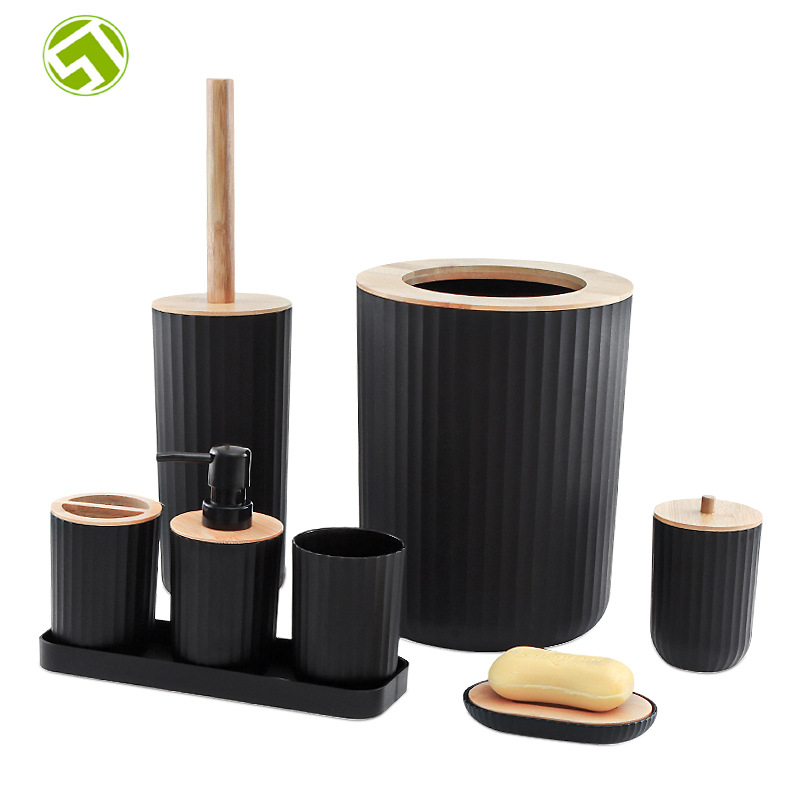 Comercio al por mayor de Baño traje de lavado de 8 piezas de Baño lavabo desinfectante de manos cepillo de dientes taza bandeja de Baño conjunto