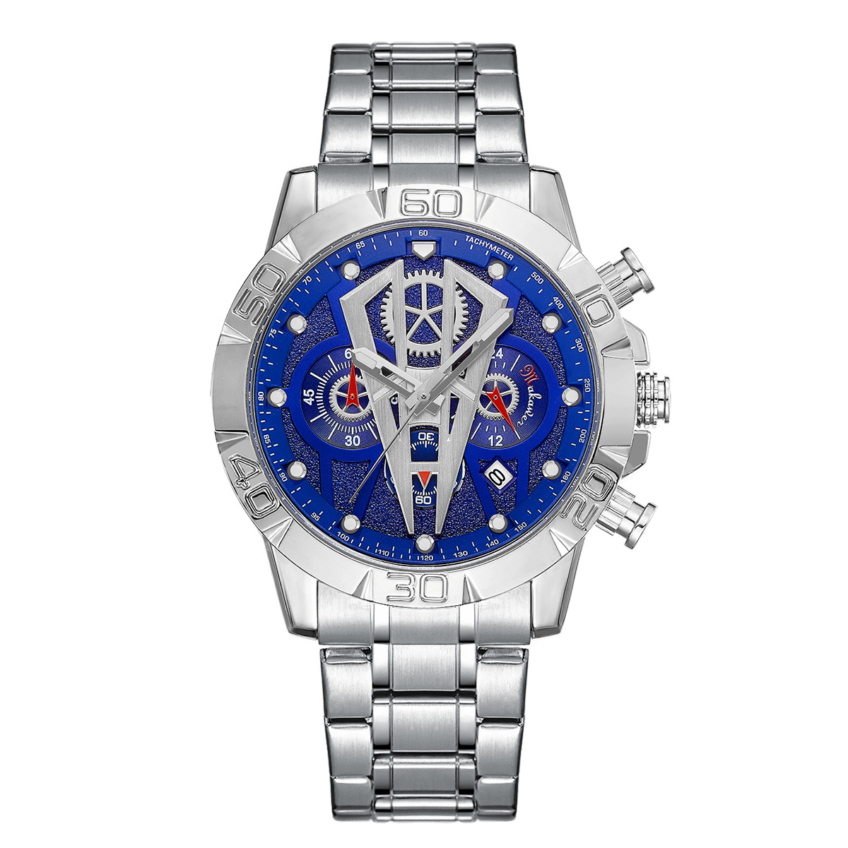 실버 쉘 블루 표면 실버 스틸 벨트