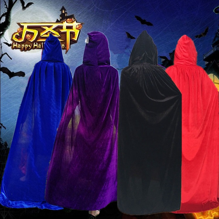 Capa de Halloween para niños adultos baile de disfraz bruja capa de terciopelo dorado demonio capa de vampiro
