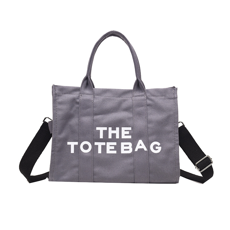Bolsa de mano de lona personalizada 2022, nueva letra impresa, correa de hombro ancha, bolso de hombro inclinado con logotipo