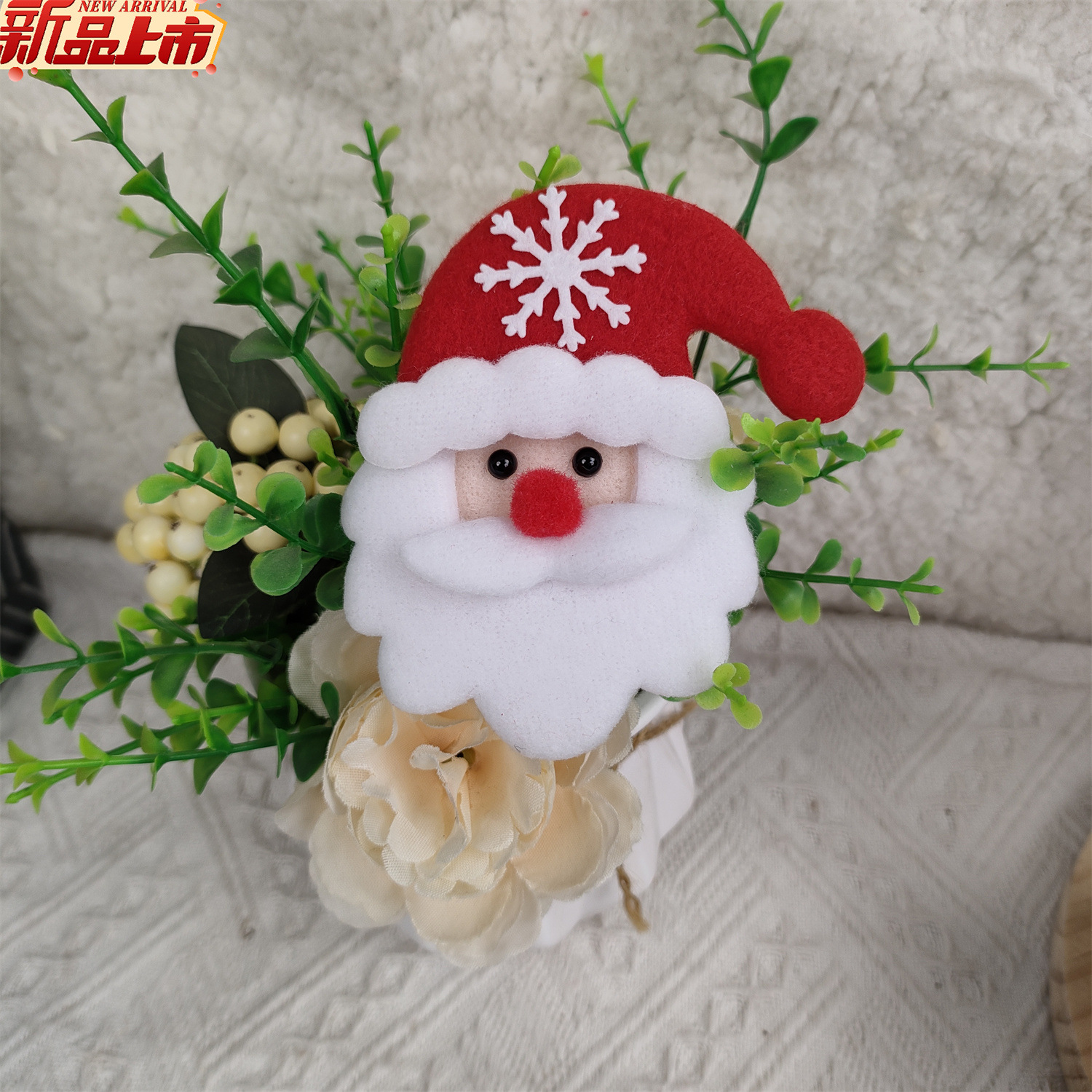 Nuevos dibujos animados de Navidad renos muñeco de nieve Papá Noel accesorios de árbol de Navidad esponja de ciervo arnés accesorios de tocado